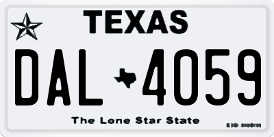 TX license plate DAL4059