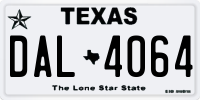 TX license plate DAL4064