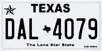 TX license plate DAL4079