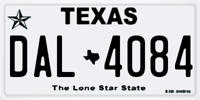 TX license plate DAL4084