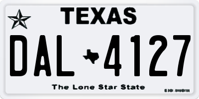 TX license plate DAL4127