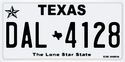 TX license plate DAL4128