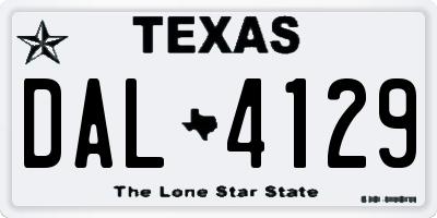 TX license plate DAL4129