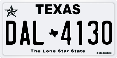 TX license plate DAL4130