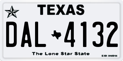 TX license plate DAL4132