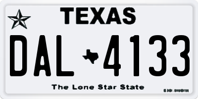 TX license plate DAL4133