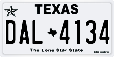 TX license plate DAL4134