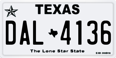 TX license plate DAL4136