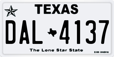 TX license plate DAL4137