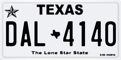 TX license plate DAL4140