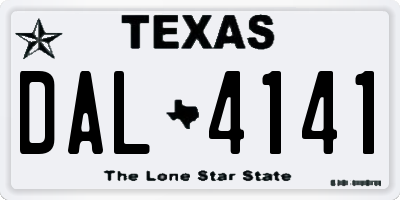 TX license plate DAL4141