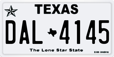 TX license plate DAL4145