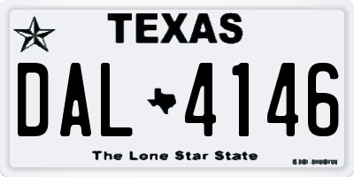 TX license plate DAL4146