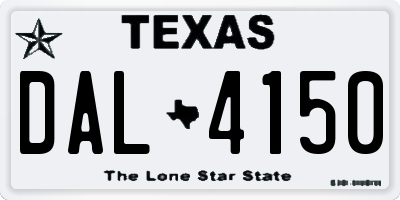 TX license plate DAL4150