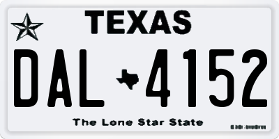 TX license plate DAL4152