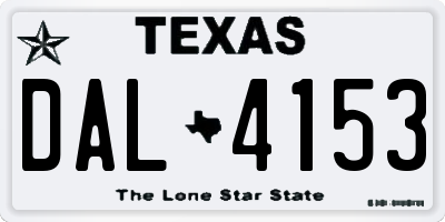 TX license plate DAL4153