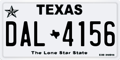 TX license plate DAL4156