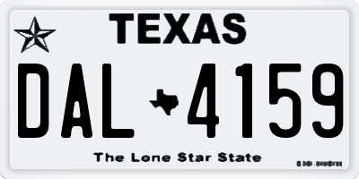TX license plate DAL4159