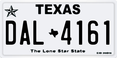 TX license plate DAL4161