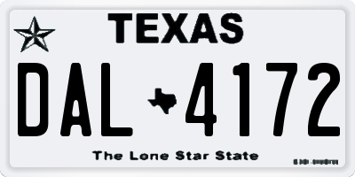 TX license plate DAL4172