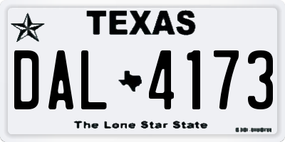 TX license plate DAL4173