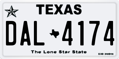 TX license plate DAL4174