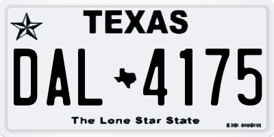 TX license plate DAL4175