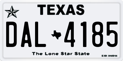 TX license plate DAL4185