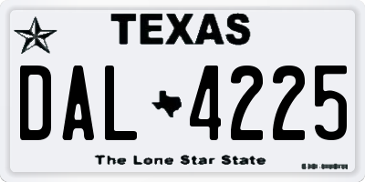 TX license plate DAL4225