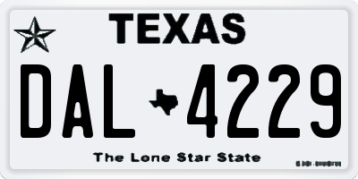 TX license plate DAL4229