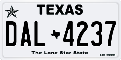 TX license plate DAL4237