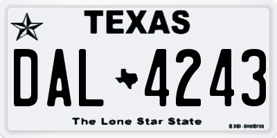 TX license plate DAL4243