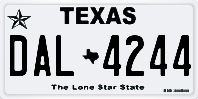 TX license plate DAL4244