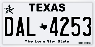 TX license plate DAL4253