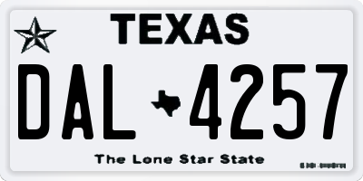 TX license plate DAL4257