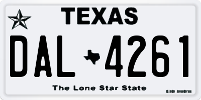 TX license plate DAL4261