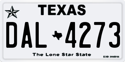 TX license plate DAL4273