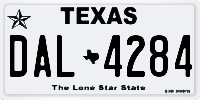TX license plate DAL4284