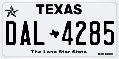 TX license plate DAL4285