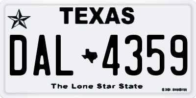 TX license plate DAL4359