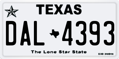 TX license plate DAL4393