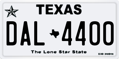 TX license plate DAL4400