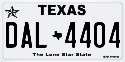 TX license plate DAL4404