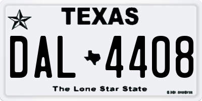 TX license plate DAL4408