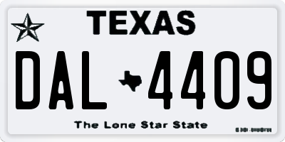 TX license plate DAL4409