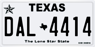TX license plate DAL4414