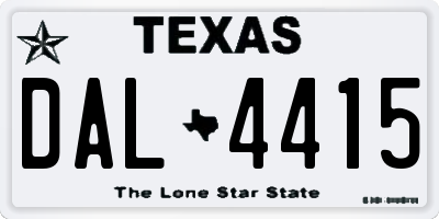 TX license plate DAL4415