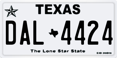 TX license plate DAL4424