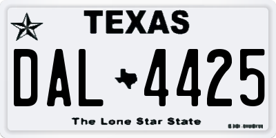 TX license plate DAL4425
