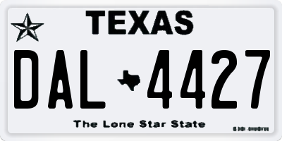 TX license plate DAL4427